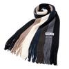 Unisex Russell Block Stripe Scarf Italian-Made (Pattern C Black)