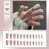 24 шт. носимые ногти поп-блестки Aurora Butterfly Blush накладные ногти для дизайна ногтей с набором для установки