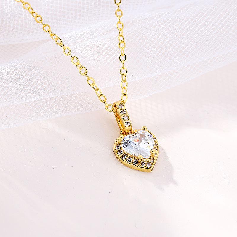 Модное ожерелье темперамента для женщин, нишевая проекция, ins design sense love, бриллиантовый кулон, ювелирные изделия
