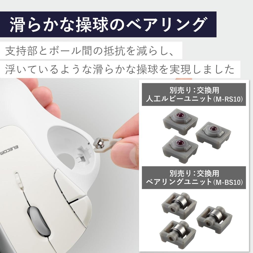 Elecom Беспроводная мышь-трекбол IST Беспроводная поддержка Belling Управление большим пальцем Шар 36 мм 5 кнопок Windows Mac Chromebook Белая 2,4 ГГц M-IT11DRWH