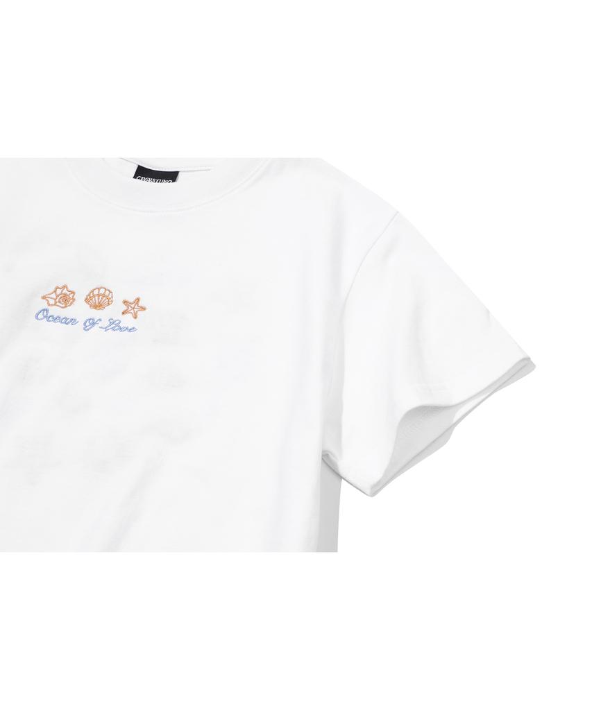 CPGN STUDIO Ocean Love Crop Short Sleeve Tee White