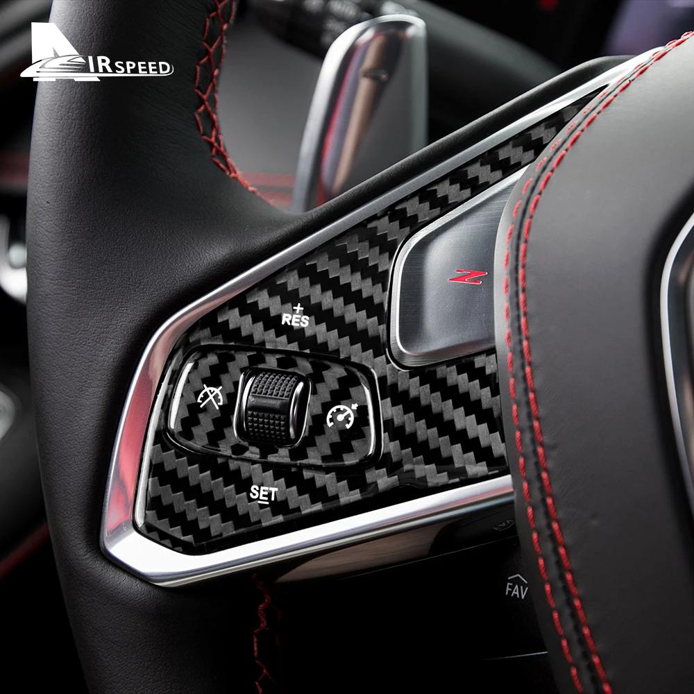 Real Hard Carbon Fiber Steering Wheel Button CoverFor Chevrolet Corvette C8 2020 2021 2022 2023 Interior Accessories Sticker
