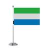 Drapeau De Bureau - Sierra Leone - 14 X 21 Cm - Polyester - Impression Recto/verso - Acier Inoxydable
