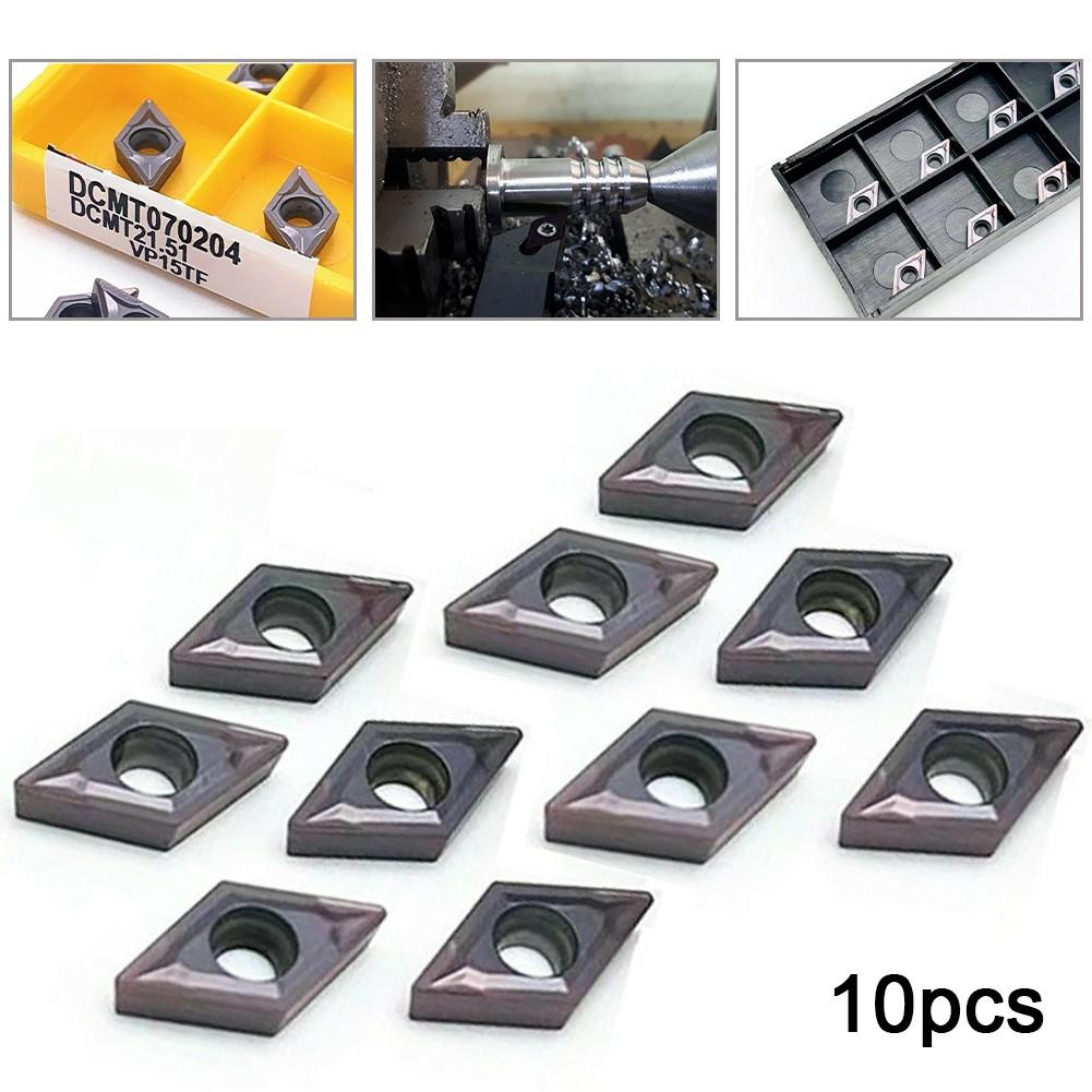 10PC DCMT21.51 DCMT070204 VP15TF Carbide Inserts For Lathe Turning Tool Holder
