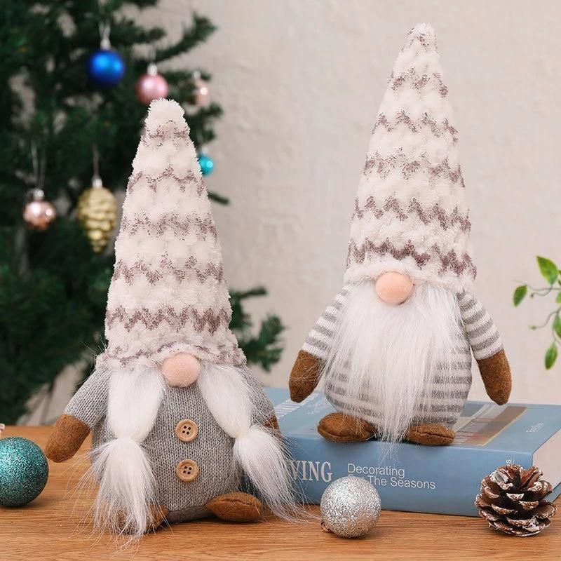 Nordic Plush Knitted Christmas Decoration Faceless Doll New Year Forest Elderly Ornaments
