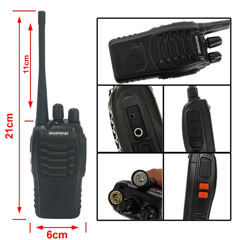 6PCS Baofeng BF-888S Walkie Talkie 16CH VOX UHF 400-470MHz Portable Amateur Two Way Radios For Hunting With 888S Six Way Charger
