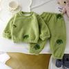 Children's Velvet Hoodie Winter Baby Thick Girls' Top Warm Bottom Shirt Children's Clothing