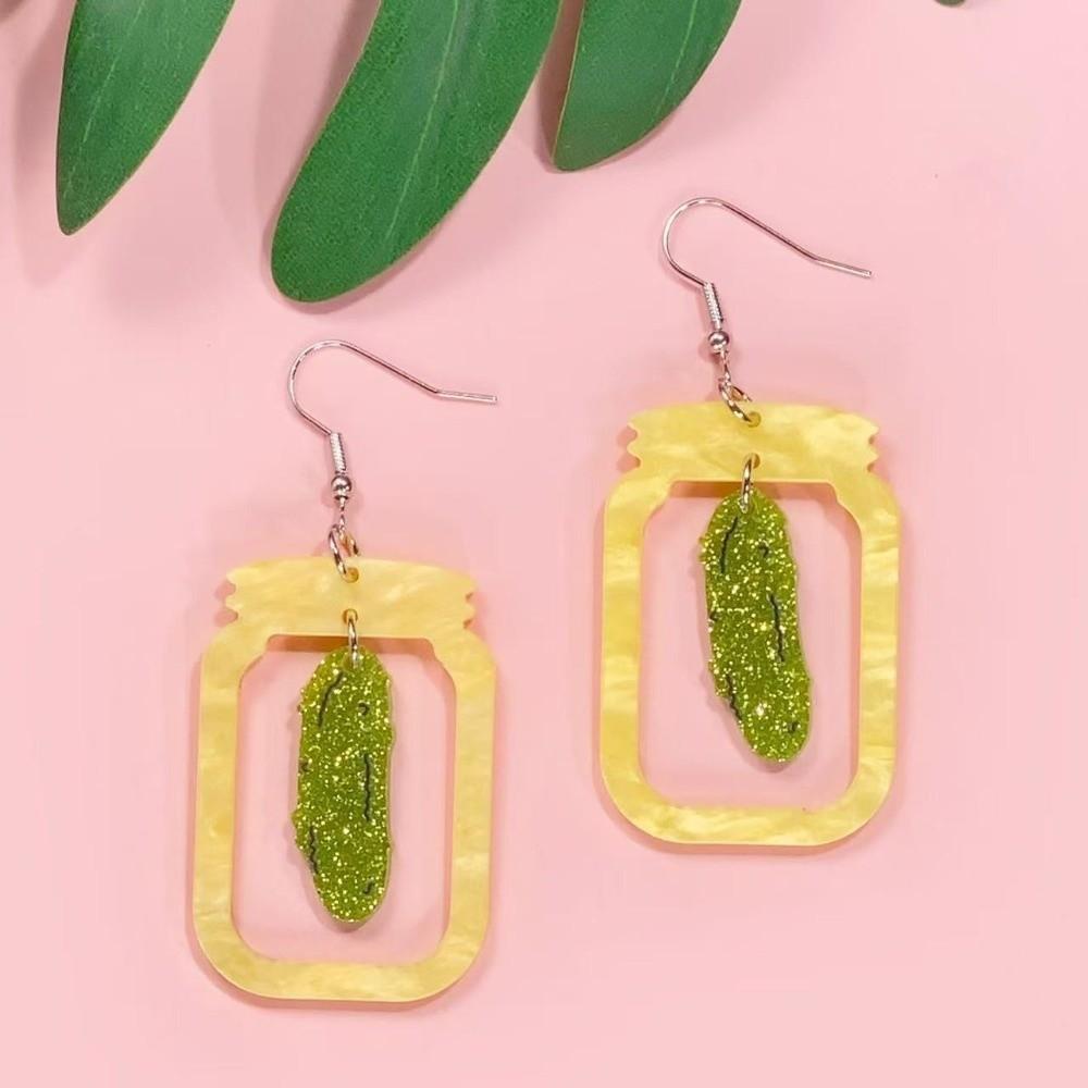 Cute Cartoon Earrings Unique Vegetable Cucumber Earrings Retro Acrylic Pickle Earrings Parties