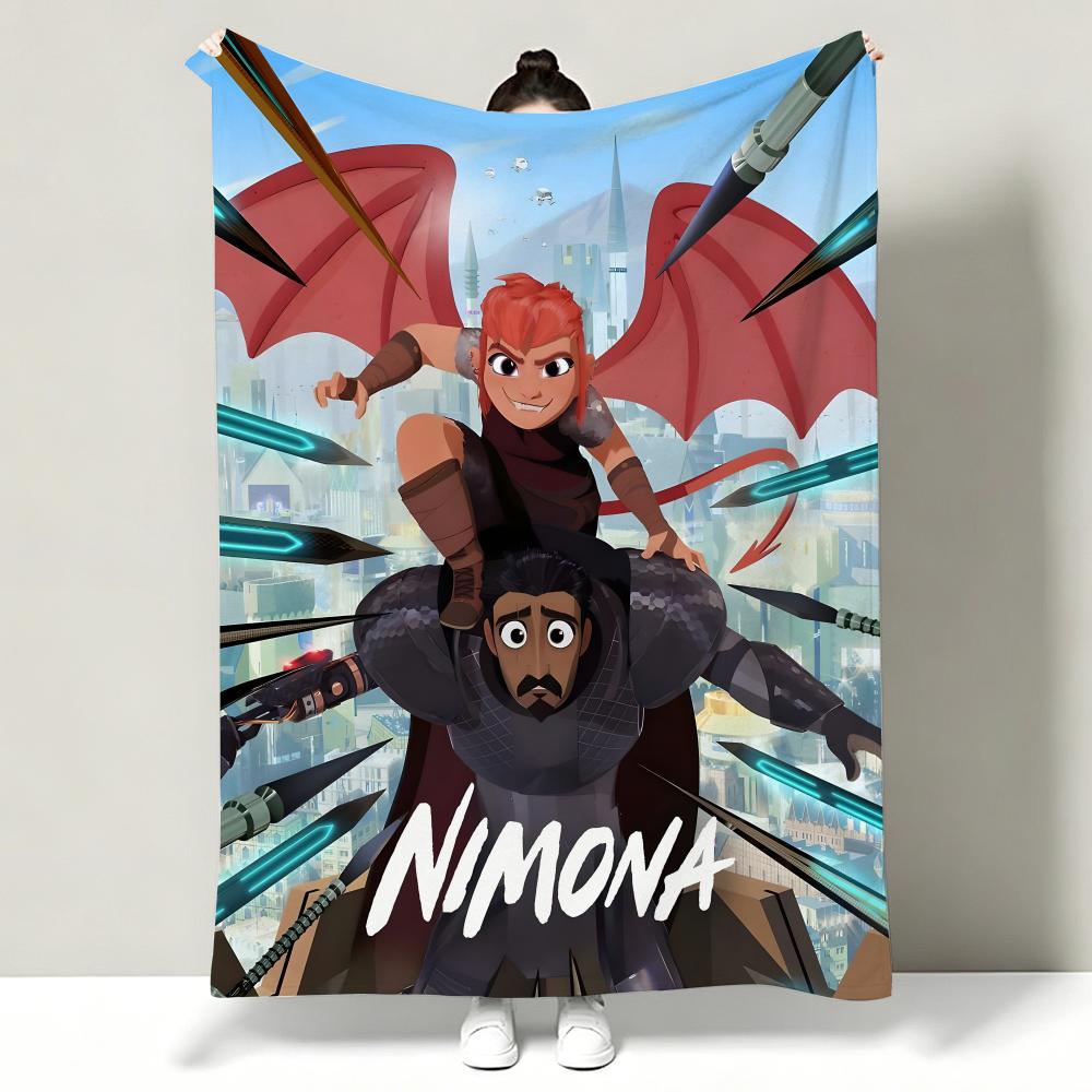 Movie NNimona Throw Soft Warm Flannel Throw Blanket Multiuse for Sofa Bed Office Nap