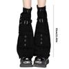 Cargo Denims Leg Sleeves with Buckled Strap for Women Harajuku Punk Leg Warmer Boot Cover Over Knee Flared Stockings  Black