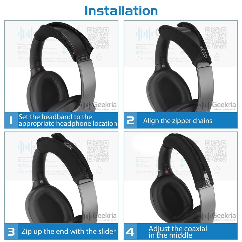 Совместимый чехол Geekria Чехол с эластичной повязкой на голову Совместим с наушниками Sony XB950B1 XB950N1 Простая установка Не требуются инструменты WH-1000XM4
