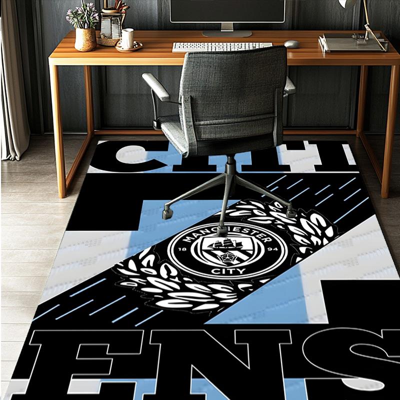 Manchester City FC Pattern Rug, Indoor/Outdoor Mat, for Picnic, Gameroom, Bedroom, Office, Living Room, Home Decor Carpet, Birthday Gift