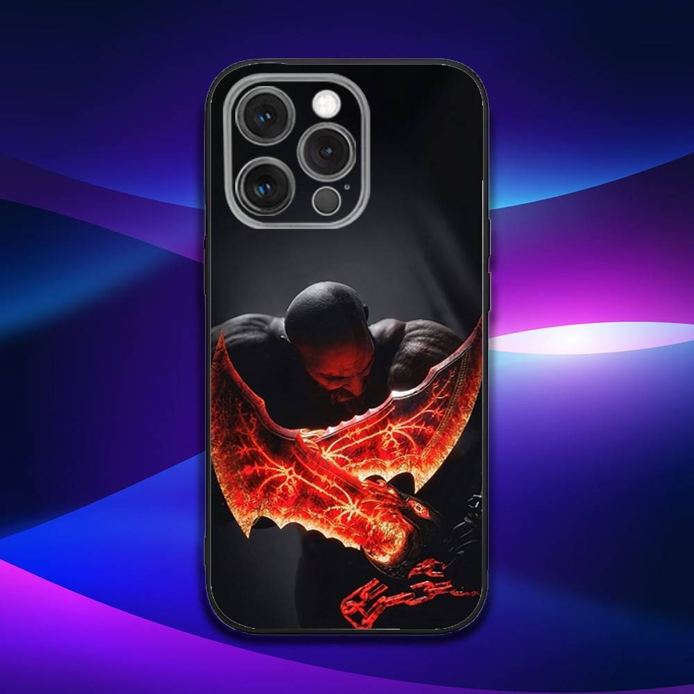 Чехол для телефона G-God Of W-War Game для iPhone 16e, 16, 15, 14, 13, 12, 11, Pro, X, XS, Max, XR, Plus, Mini Мягкий черный чехол
