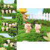 Adorable Resin Pig Figurine For Car Decor And Desktop Ornaments Creative Cartoon