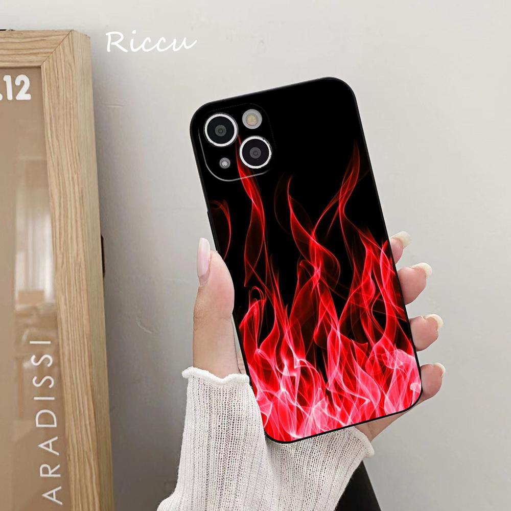 Художественный индивидуальный чехол для телефона с пламенем для Iphone 14 11 12 Pro 8 7 14 Plus X Pro MAX 13 MINI XR X XS SE 2020, мягкие чехлы для телефонов