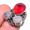 Garnet, Moonstone Handmade 925 Sterling Silver Jewelry Ring Size 6.5 A8b50
