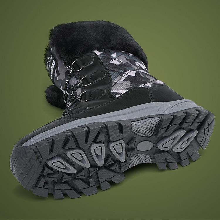 Женские зимние сапоги Plus Velvet Snow Boots Casual PU Canvas со шнуровкой, теплые, для улицы, из хлопка, большие, высокие, толстые, нескользящие