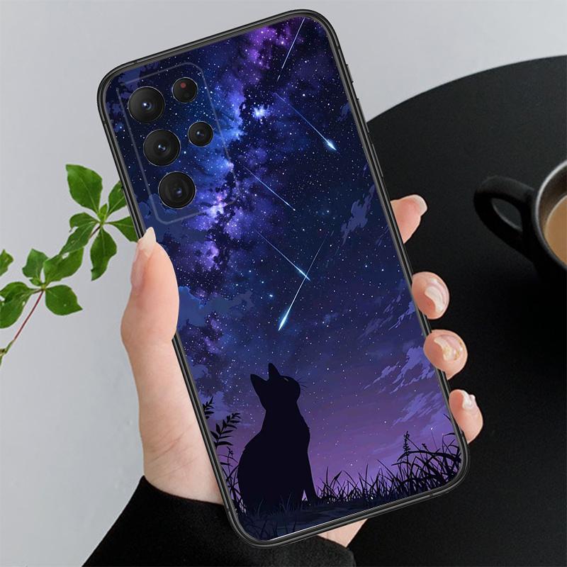 Милый Чехол для Телефона с Кошкой Для Samsung A55 A16 A56 A36 A35 A15 A53 A54 A33 A34 A25 A05S A52 A52S A14 A24 A26 A71