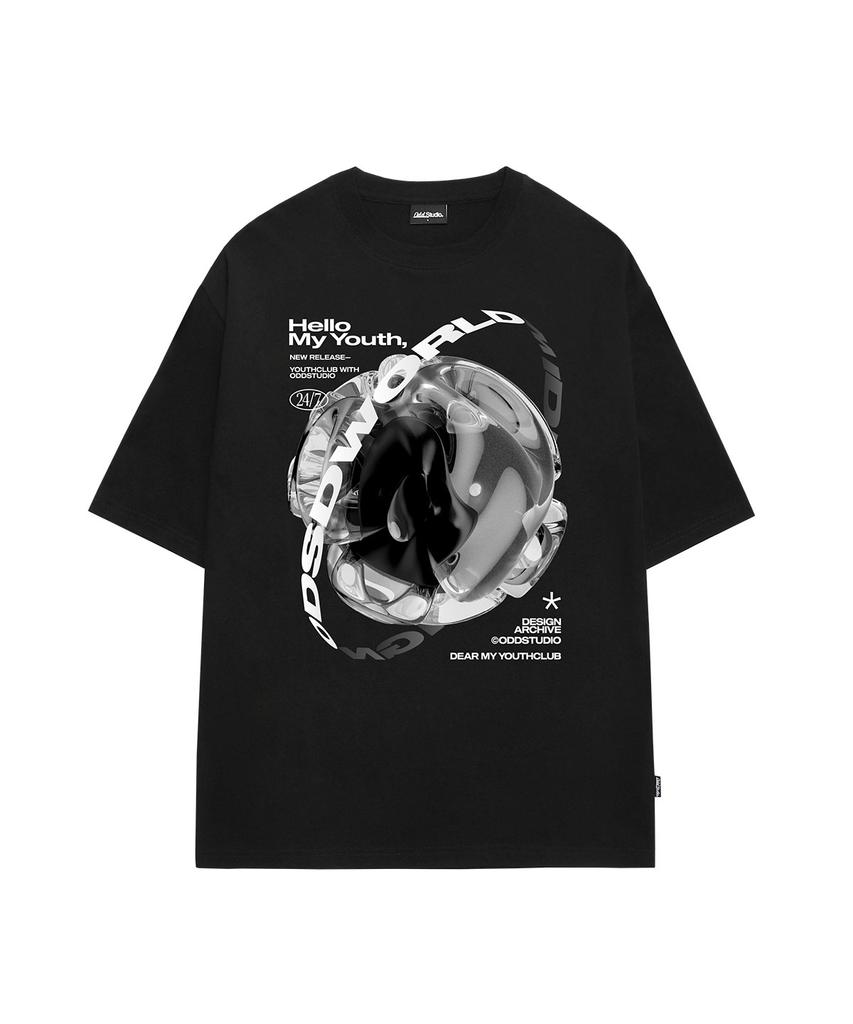 ODDSTUDIO Odsd World Graphic Oversized T-Shirt - Black