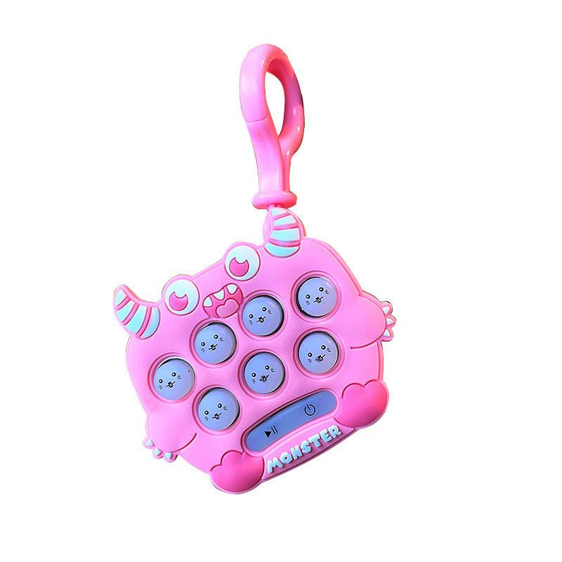 Educational Mini Monster Whack-a-mole Keychain Fun Stress Relief Toy Colorful Soft Rubber Material