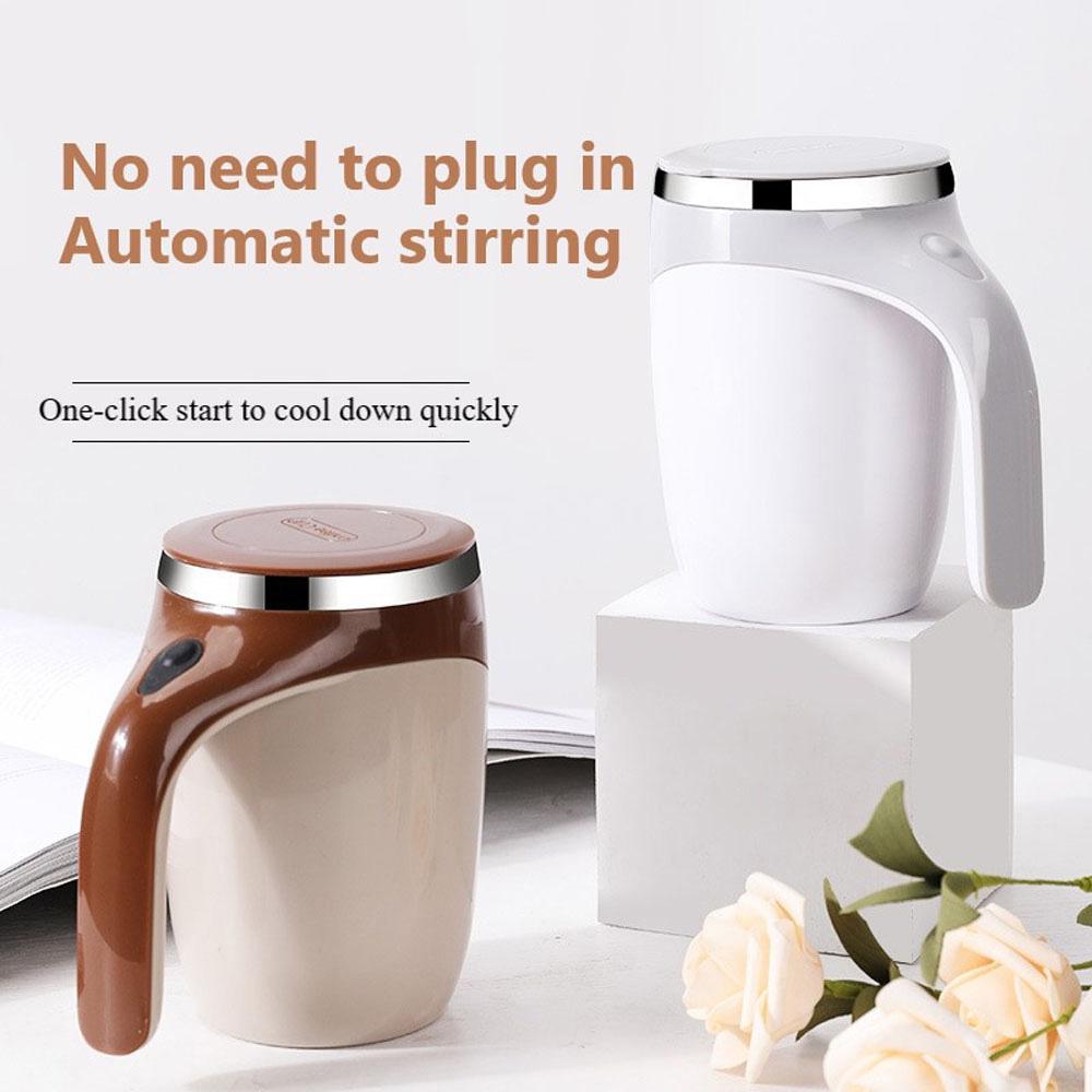 380ml Automatic Self Stirring Mug Coffee Milk Fruits Mixing Cup Electric Stainless Steel Lazy Rotating Mug Magnetic Stirring Cup.