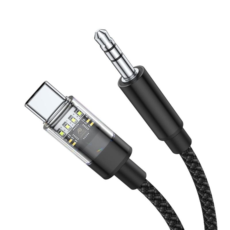 14cm/1m Long USB C to 3.5 Dongle Cord Type C to 3.5mm Plug Adapter Cable Line for Note 10/20/S20/21 Smartphones