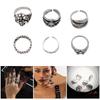 Gothic Skull Ring Set Adjustable Finger Rings Alloy Texture Dating Rings Perfect for Parties and Festivals Any Occasion
