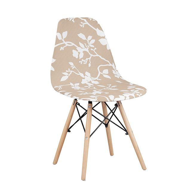 Новый стиль, чехол на стул в виде ракушки с принтом, эластичный чехол для кухни, безрукий, чехлы на обеденный стул, моющийся эластичный чехол на сиденье для банкета, дома