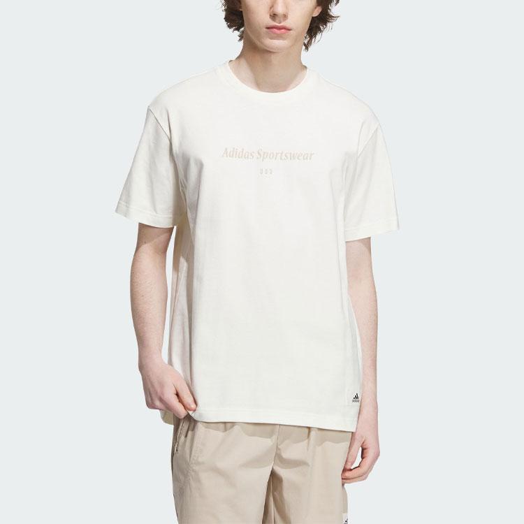 adidas Спортивная футболка Lounge Graphic Tee с ретро-американским принтом для мужчин, топы Han-Jade-White IP4992