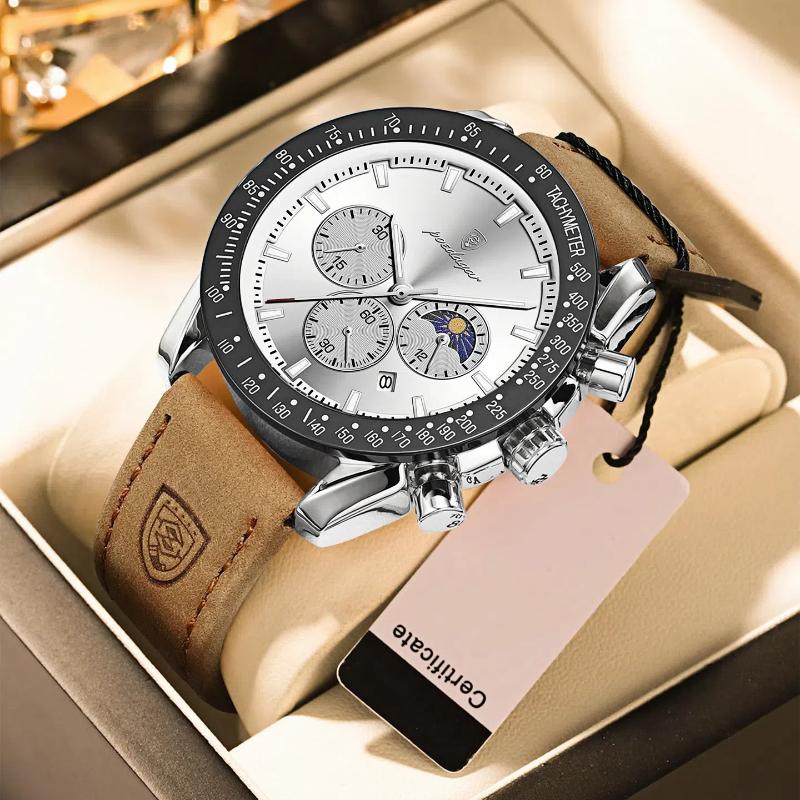 Новые мужские кварцевые часы с тремя очками, шестью иглами, водонепроницаемые, светящиеся спортивные часы с календарем