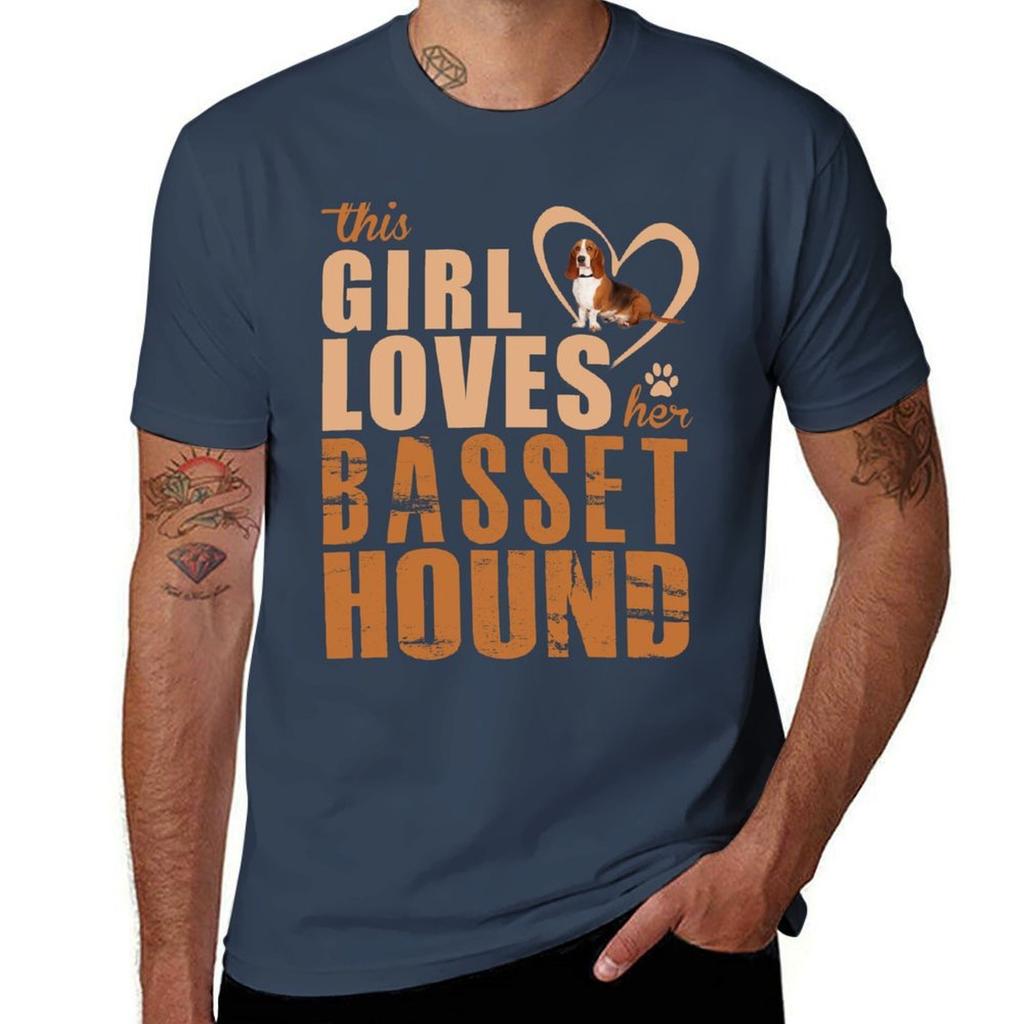 This Girl Loves Her Basset Hound Tshirt Mechanic Work Tee Shirt Tshirt