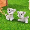 4 Pcs Miniature Puppy Figurines Mini Schnauzer Ornament Car Dashboard Decor Resin Dog Statue for Fairy Garden Bonsai Office Desk