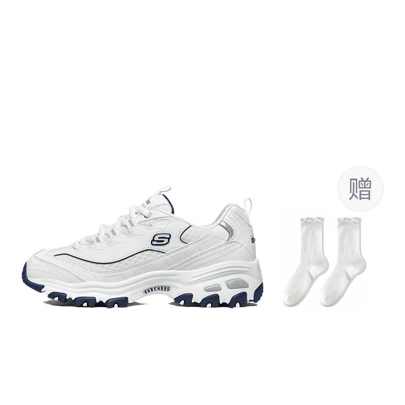 Skechers D'Lites 1.0 Увеличивающие рост Низкие Кроссовки на массивной подошве Женские Бело-синие 99999863-WNV
