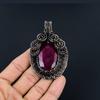 Рубиновый кулон Ювелирные изделия из драгоценных камней, Кулон ручной работы, обернутый медной проволокой 999 пробы, Ювелирные изделия новейшего дизайна