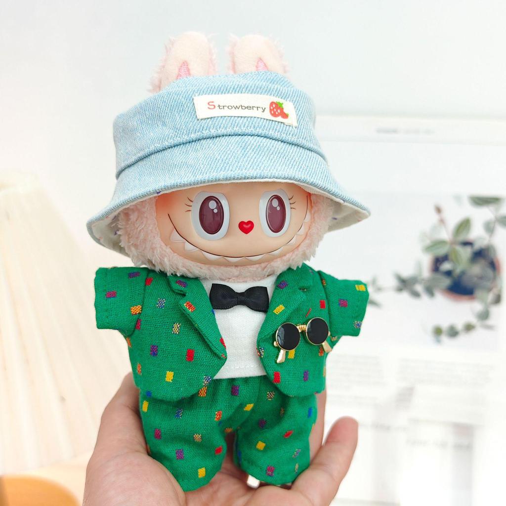 Подвеска Labubu Одежда виниловая сидячая вечеринка досуг модный костюм комплект