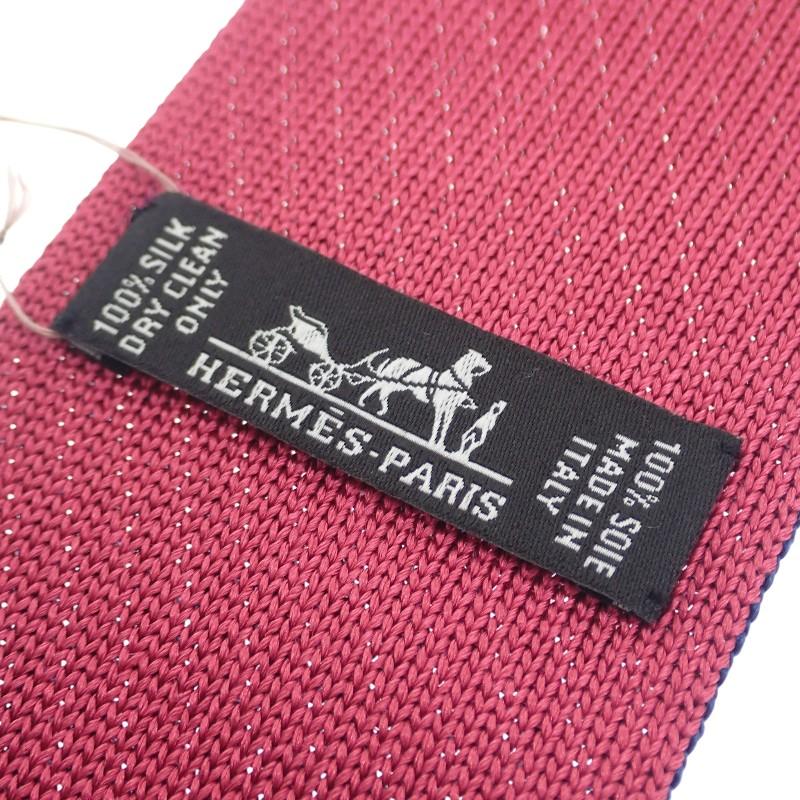 HERMES H903022T 02 галстук темно-синий шелк мужской