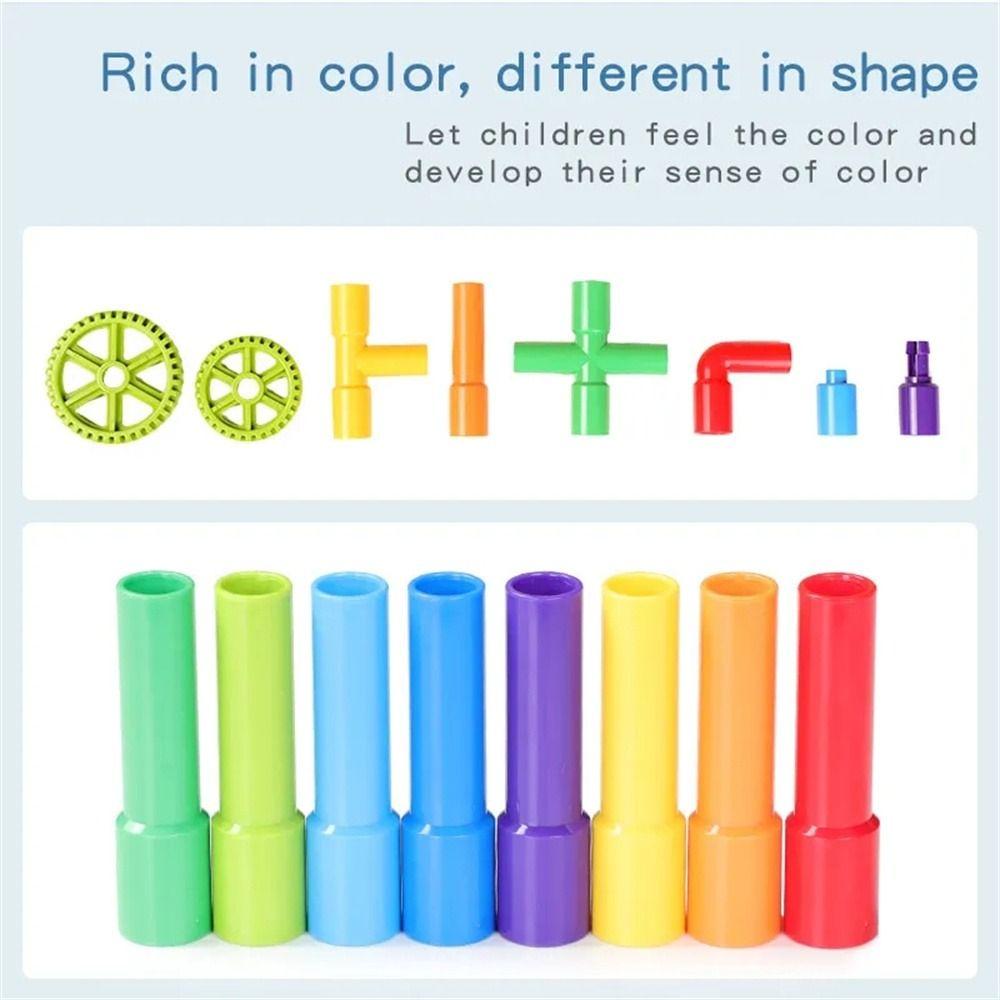 Construction Assembling Pipeline Tunnel DIY Brick Pipe Puzzle Blocks  Children Gift