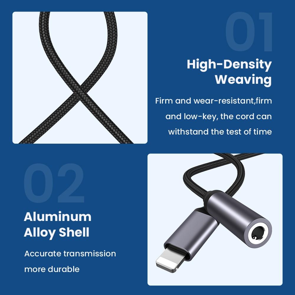 Для iPhone 3,5 мм AUX кабель-адаптер для iPhone 13 12 Pro адаптер разъем для наушников мини-аудио разветвитель для iOS 14 выше адаптера