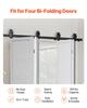 VEVOR Bi-Folding Sliding Barn Door Hardware Track Kit, 52" Top Mount Track Kit, Slide Smoothly & Quietly, Heavy Duty, Easy to Install