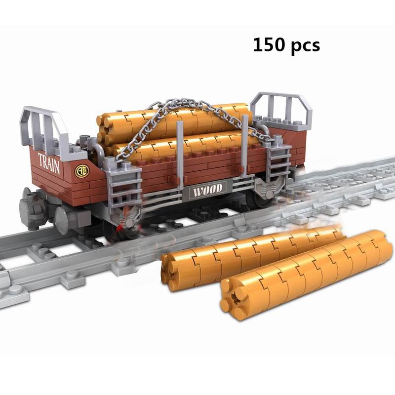 Ausini City Train Model Building Blocks Wagon Cargo Carriage Passenger Train Station Rail Tracks Locomotive Construction Toys