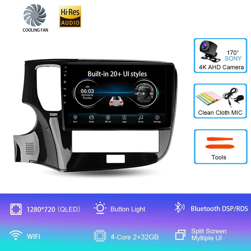 Android 14 Автомобильное радио для Mitsubishi Outlander 3 III GF0W GG0W 2018 - 2021 Мультимедийный видеоплеер Навигация стерео GPS