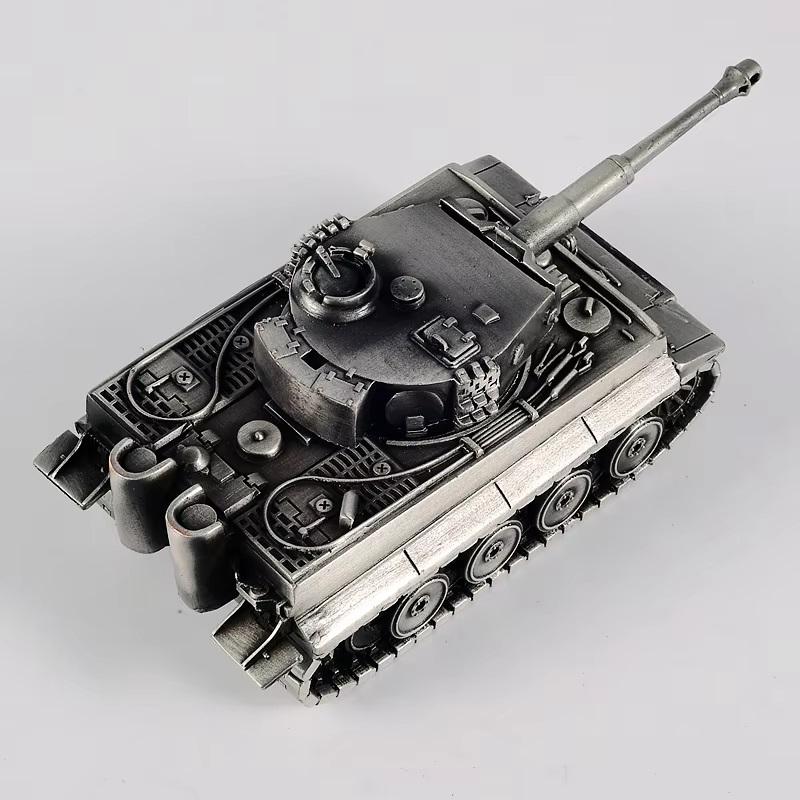 Сплав бак 1 / 72 полностью металлический Модель Военного Танка Украшение Не вращающийся домашний декор с деревянной коробкой