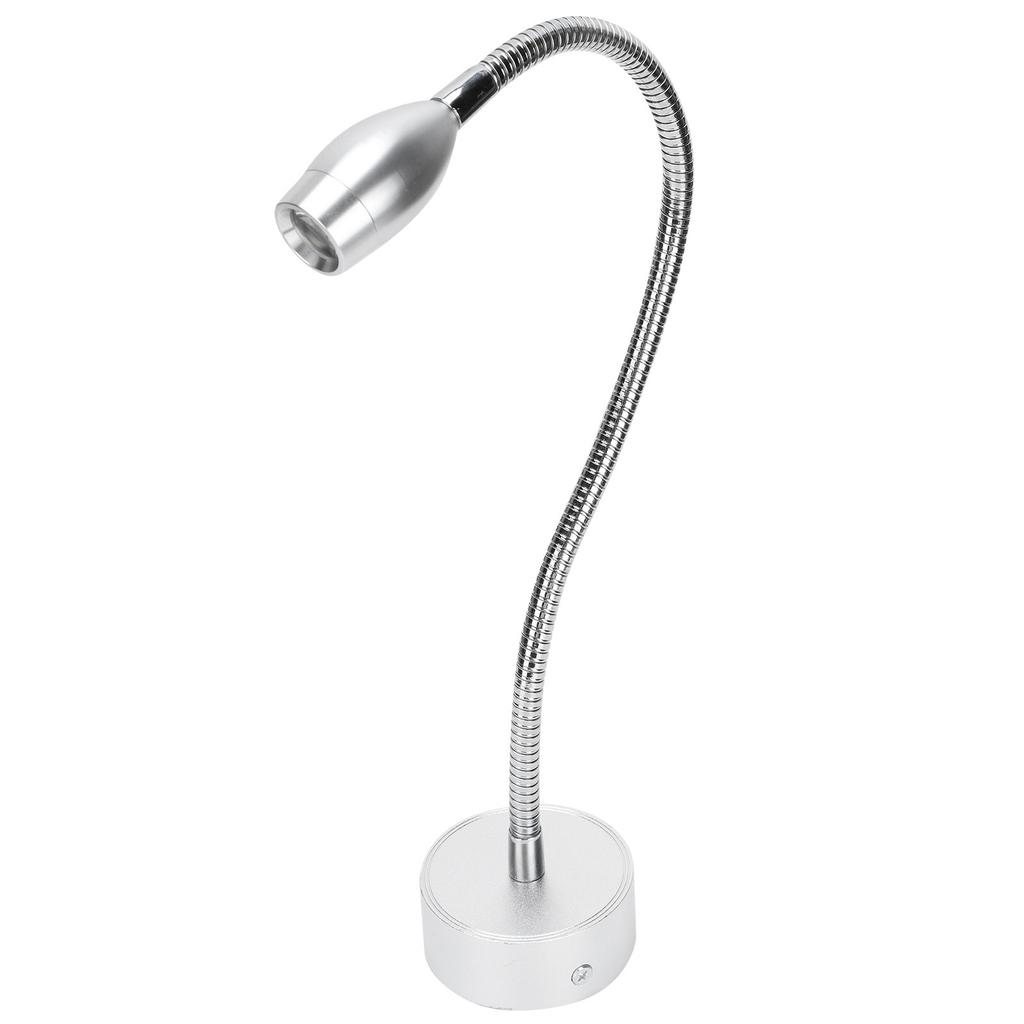 Aluminum Alloy LED Work Wall Light Flexible Gooseneck Table Wall Light (Wiring 110‑240V) Silver 6000K