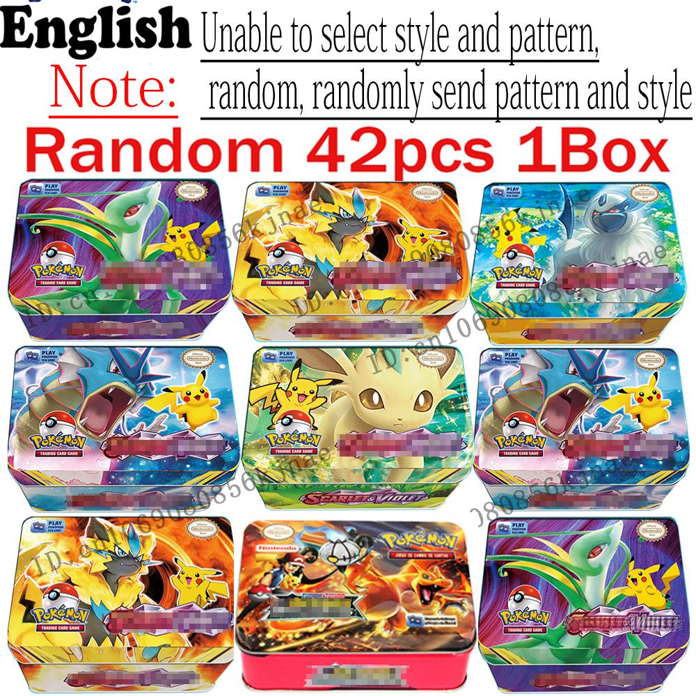 Набор из 42 карточек покемонов MEGA EVOLUTION для игр и сражений, Lost Origin Pokemons Box с изображением Пикачу из аниме, коллекционные карточки с покемонами, разработанные для детей.