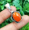 Carnelian Gemstone 925 Sterling Silver Plated Necklace Chain Pendant Jewelry NST-J2H29237