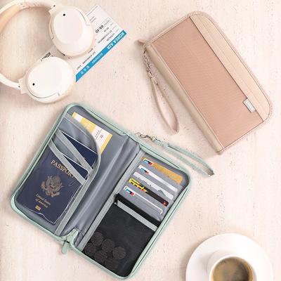 Женские кошельки Противокражный RFID-блокирующий для карт Паспорт На молнии Длинный кошелек Держатель для монет
