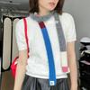 Korean Striped Sausage Scarf: 2024 Fall/Winter Edition, Stylish Color-Block Design