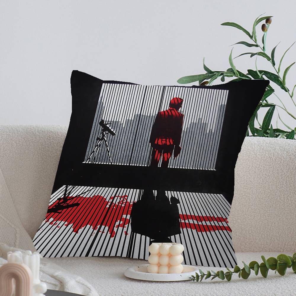 Classic A-American P-Psycho Thriller Movie Maple Design Cushion Cover Happy Autumn Harvest Decor Holiday Decorati Pillow Cover