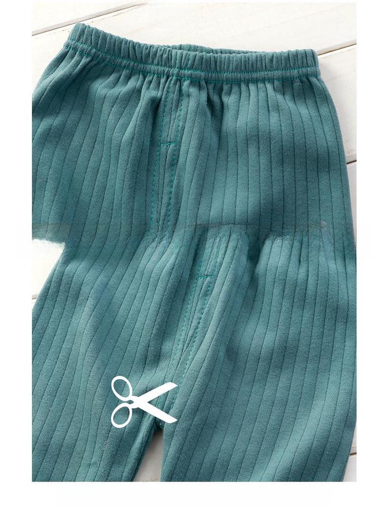 Детский осенний хлопковый пижамный комплект: Унисекс-топ и низ с длинным рукавом