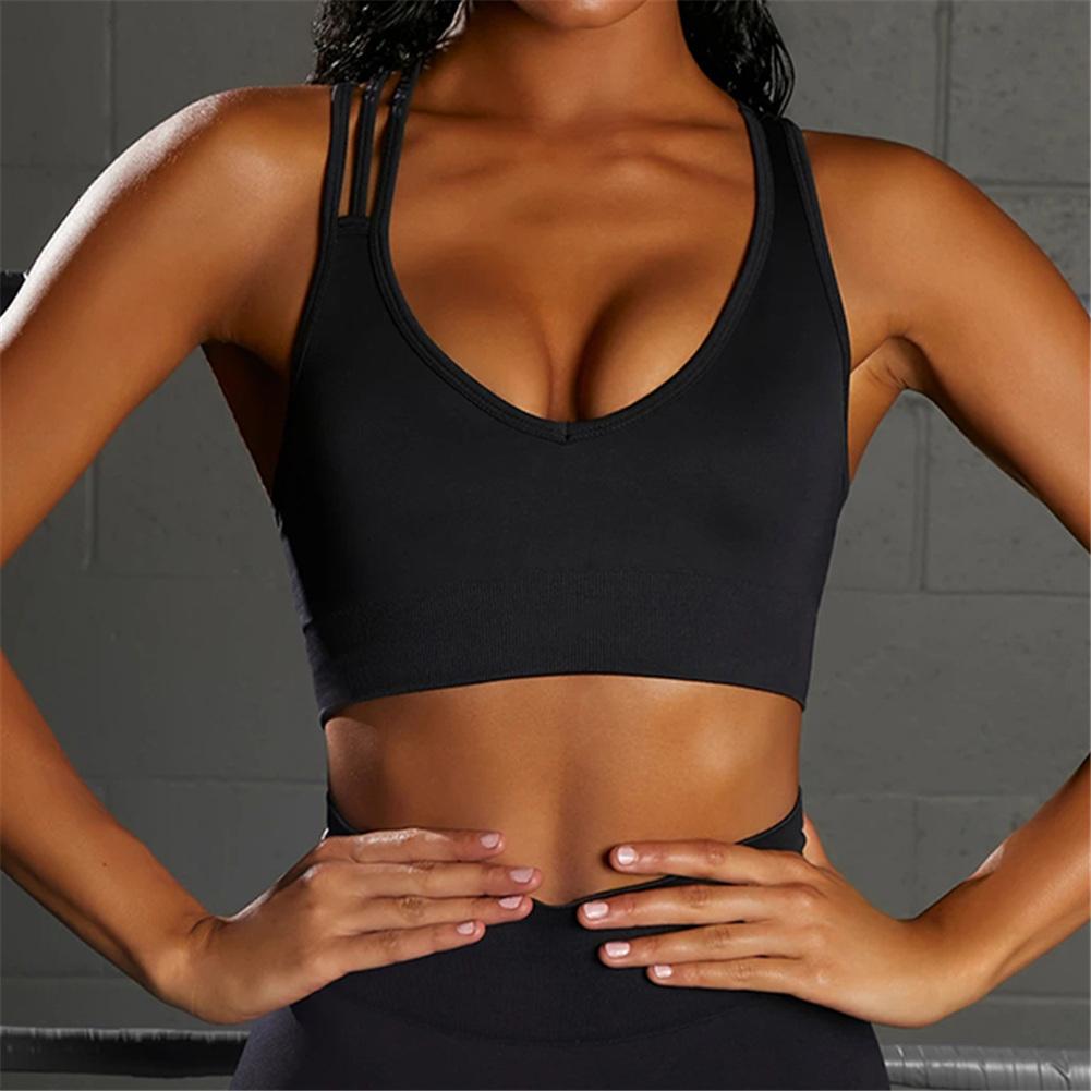 Женский топ для йоги, спортивный бюстгальтер для фитнеса, укороченная майка